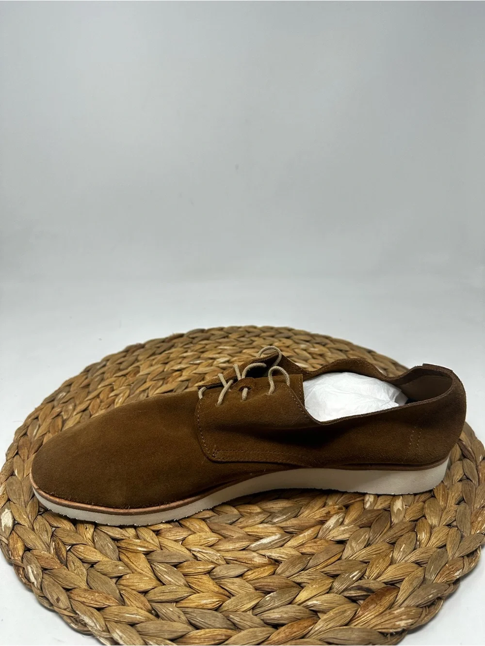 Nisolo Suede Lightweight Flex Derby Travel Shoes Tan Leather Size 9.5 Men's